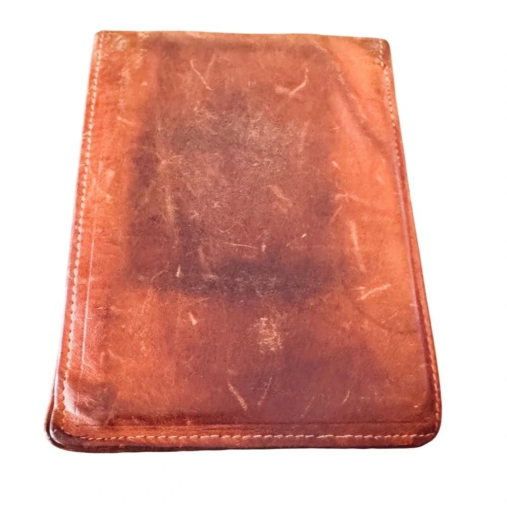 Rare Vintage Barrow Hepburn England Mens Leather Bifold Wallet Cognac 5.3x4